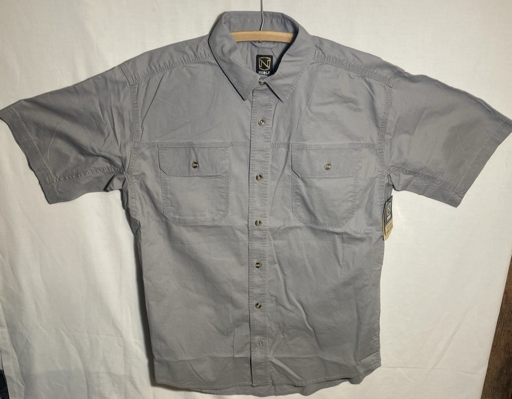 Men's Noble Outfitters Western Button Shirt Short Sleeve Gray Large Tall New